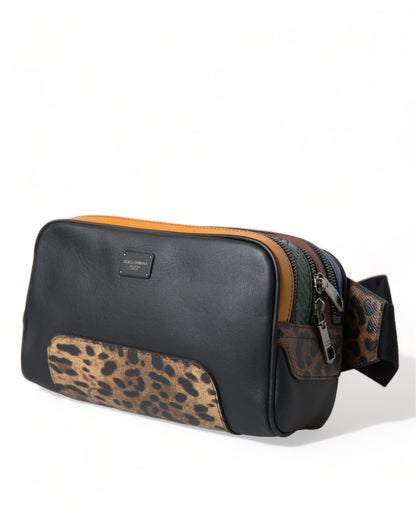 Bolso de piel exótica con diseño de leopardo y cinturón