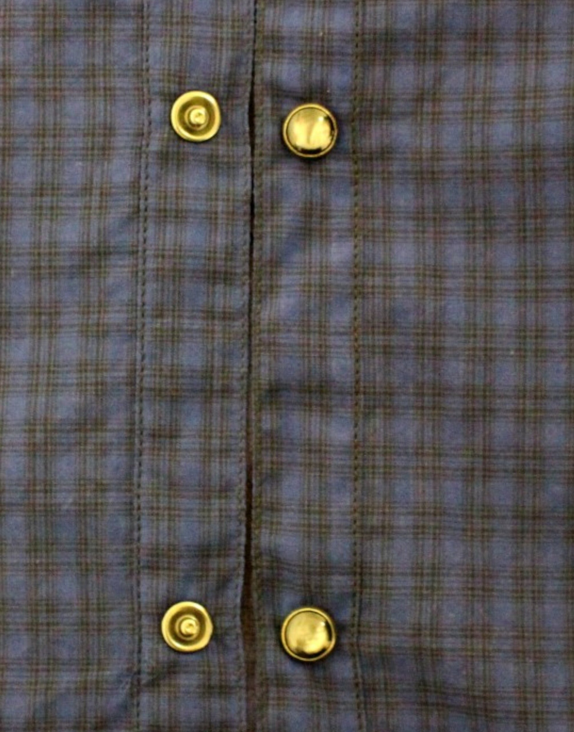 Camisa de algodón informal a cuadros azules elegante de estilo nacional