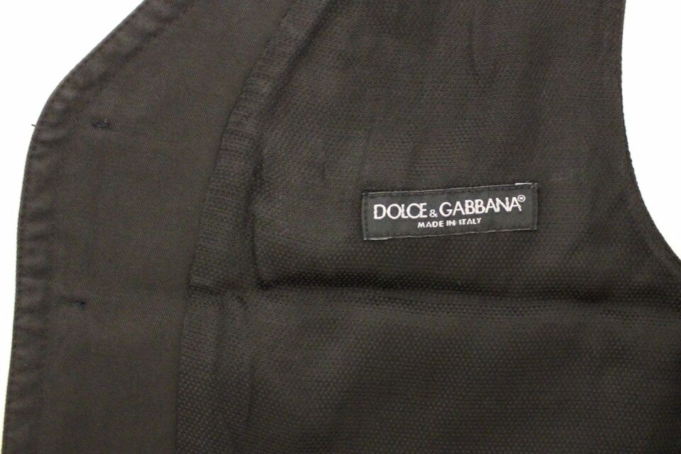 Dolce & Gabbana Elegant Black Cotton Blend Dress Vest