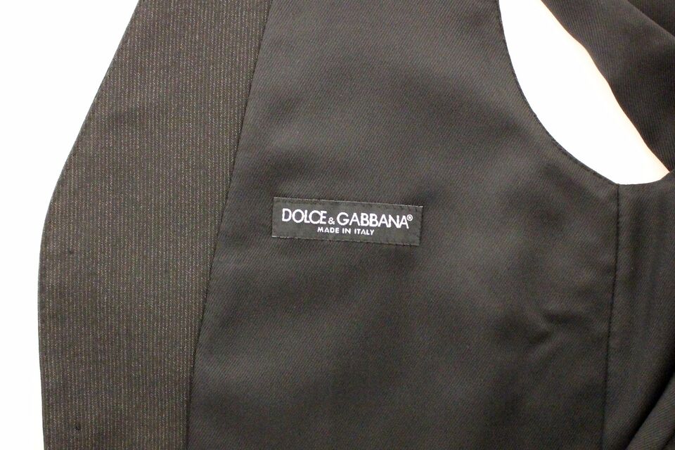 Dolce & Gabbana Elegant Gray Wool Stretch Dress Vest