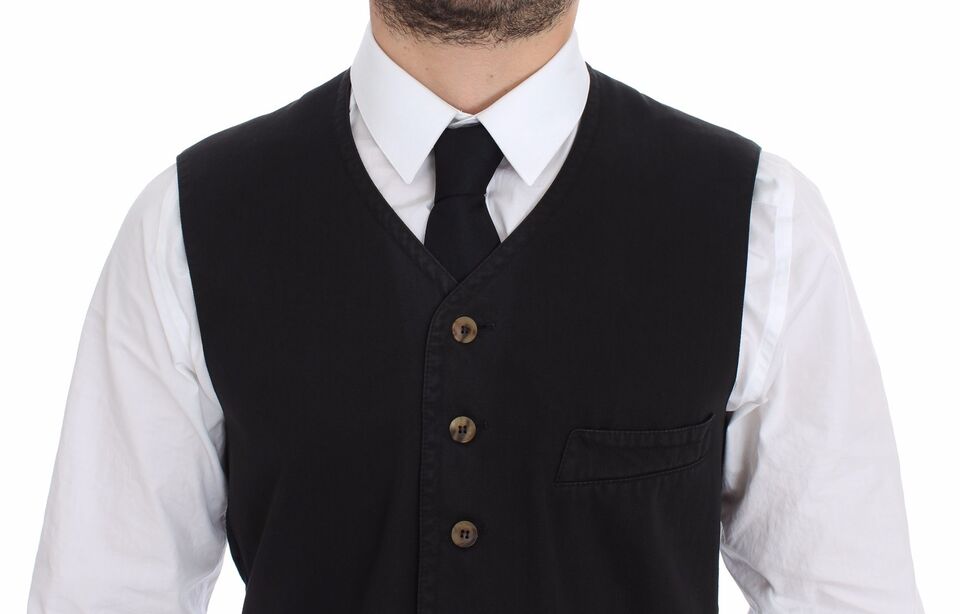 Dolce & Gabbana Elegant Black Dress Vest