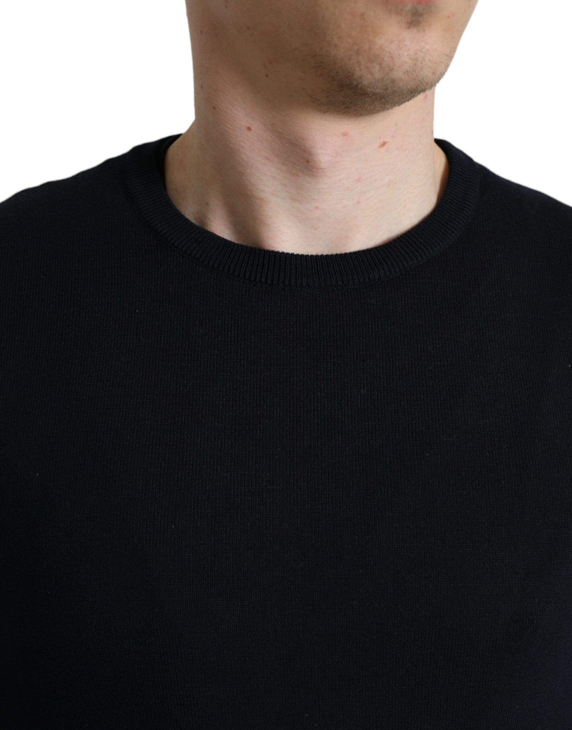 Suéter elegante de algodón azul de Dolce &amp; Gabbana