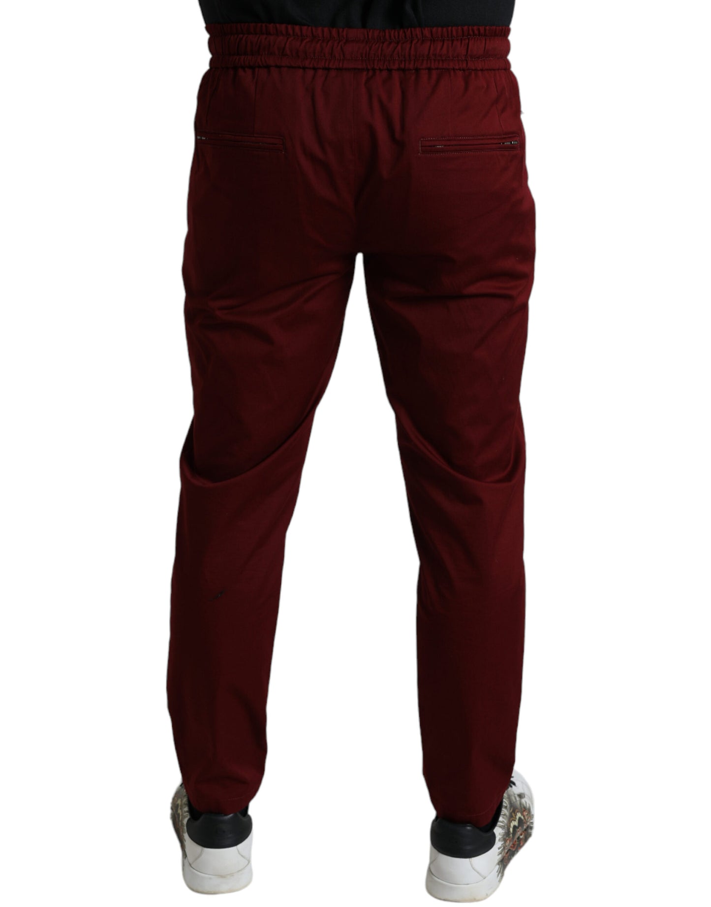 Dolce & Gabbana Maroon Cotton Stretch Jogger Pants