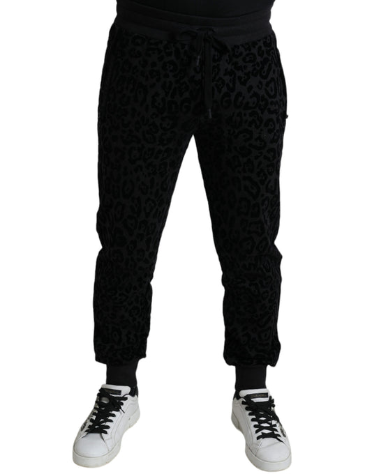 Pantalones deportivos elegantes con estampado de leopardo de Dolce &amp; Gabbana para hombre