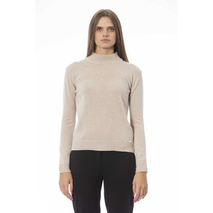 Suéter de cachemira beige para mujer Baldinini Trend