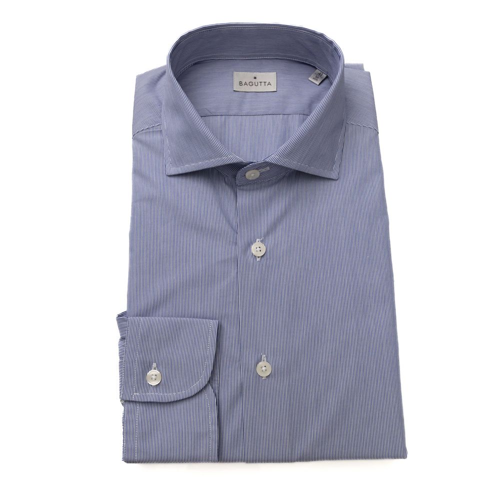 Camisa Bagutta de algodón azul claro para hombre