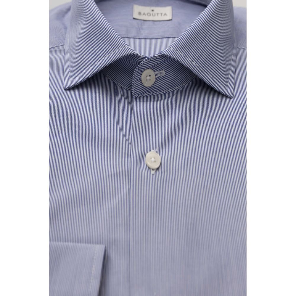 Camisa Bagutta de algodón azul claro para hombre