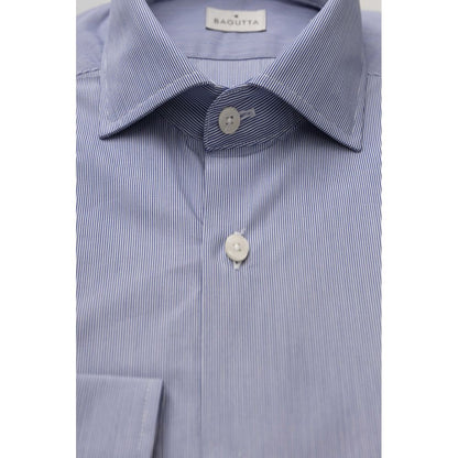Camisa Bagutta de algodón azul claro para hombre
