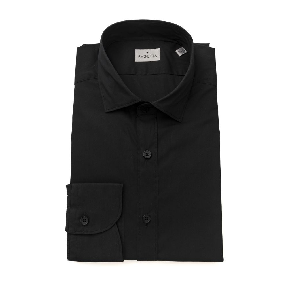 Camisa Bagutta de algodón negra para hombre