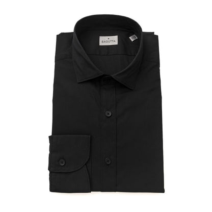 Camisa Bagutta de algodón negra para hombre