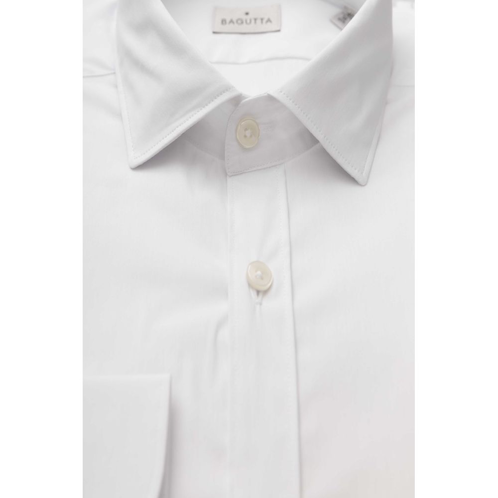 Camisa de algodón blanca para hombre Bagutta