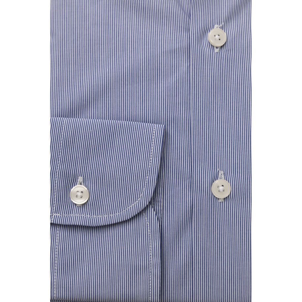 Camisa Bagutta de algodón azul claro para hombre