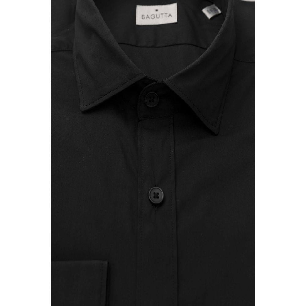 Camisa Bagutta de algodón negra para hombre