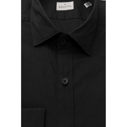 Camisa Bagutta de algodón negra para hombre