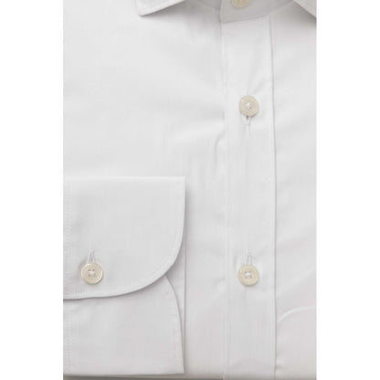 Camisa de algodón blanca para hombre Bagutta