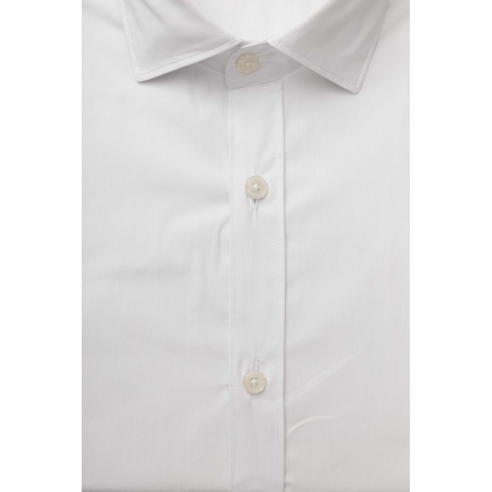 Camisa de algodón blanca para hombre Bagutta