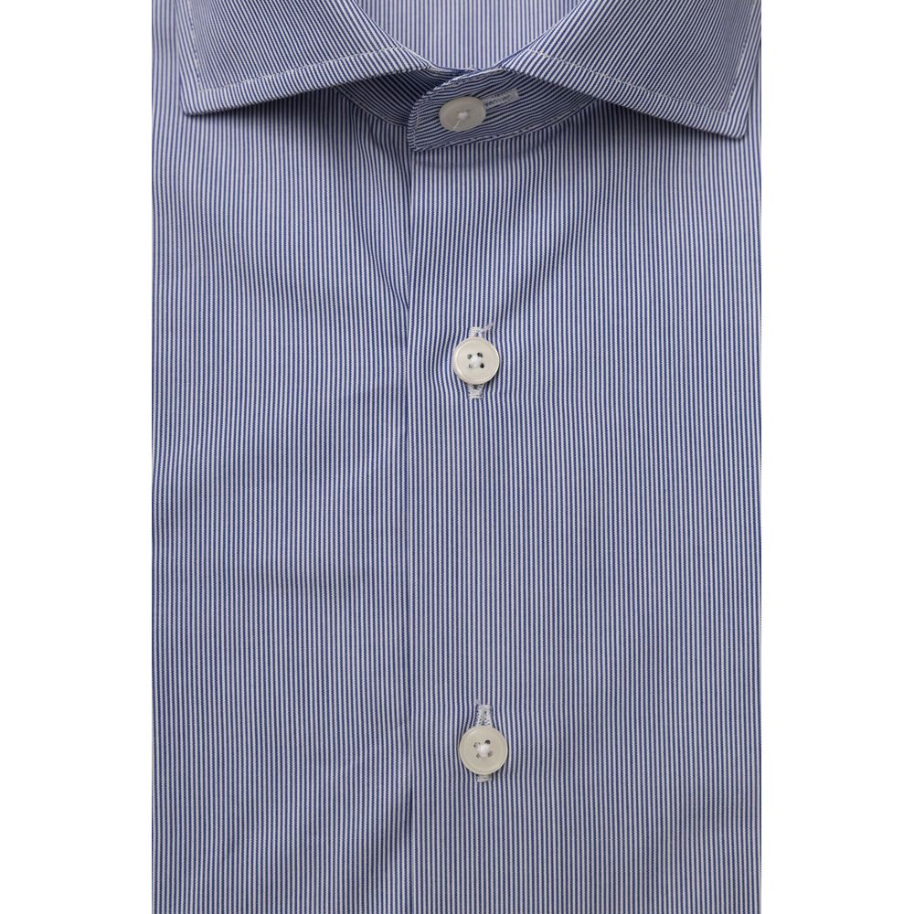Camisa Bagutta de algodón azul claro para hombre