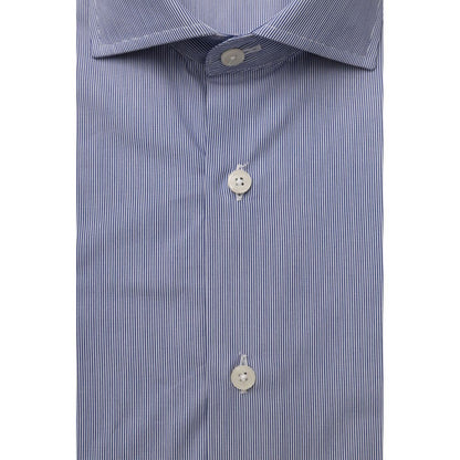Camisa Bagutta de algodón azul claro para hombre
