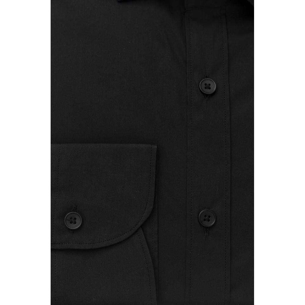 Camisa Bagutta de algodón negra para hombre