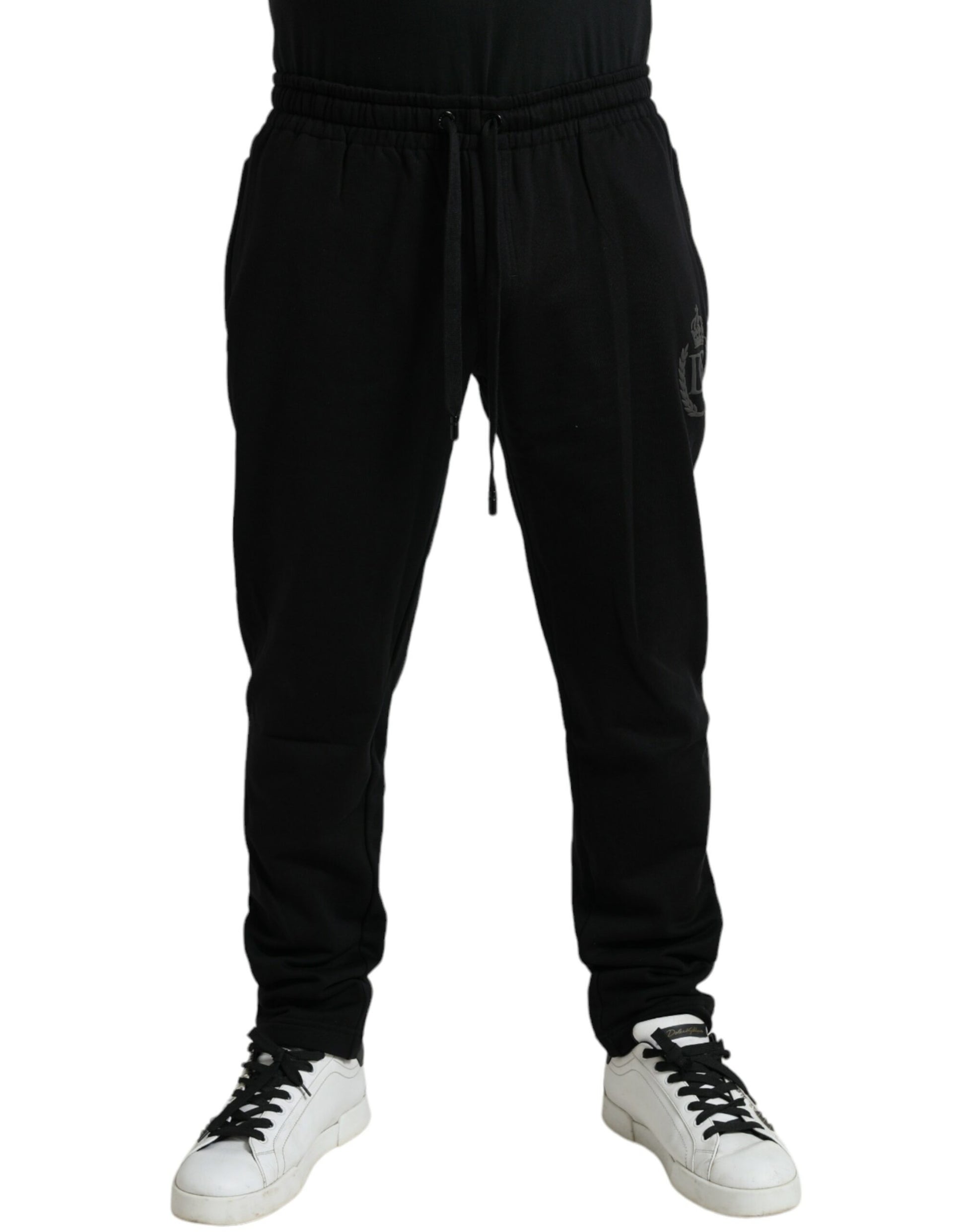 Pantalones jogger elegantes de algodón negro de Dolce &amp; Gabbana