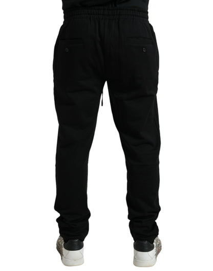 Pantalones jogger elegantes de algodón negro de Dolce &amp; Gabbana