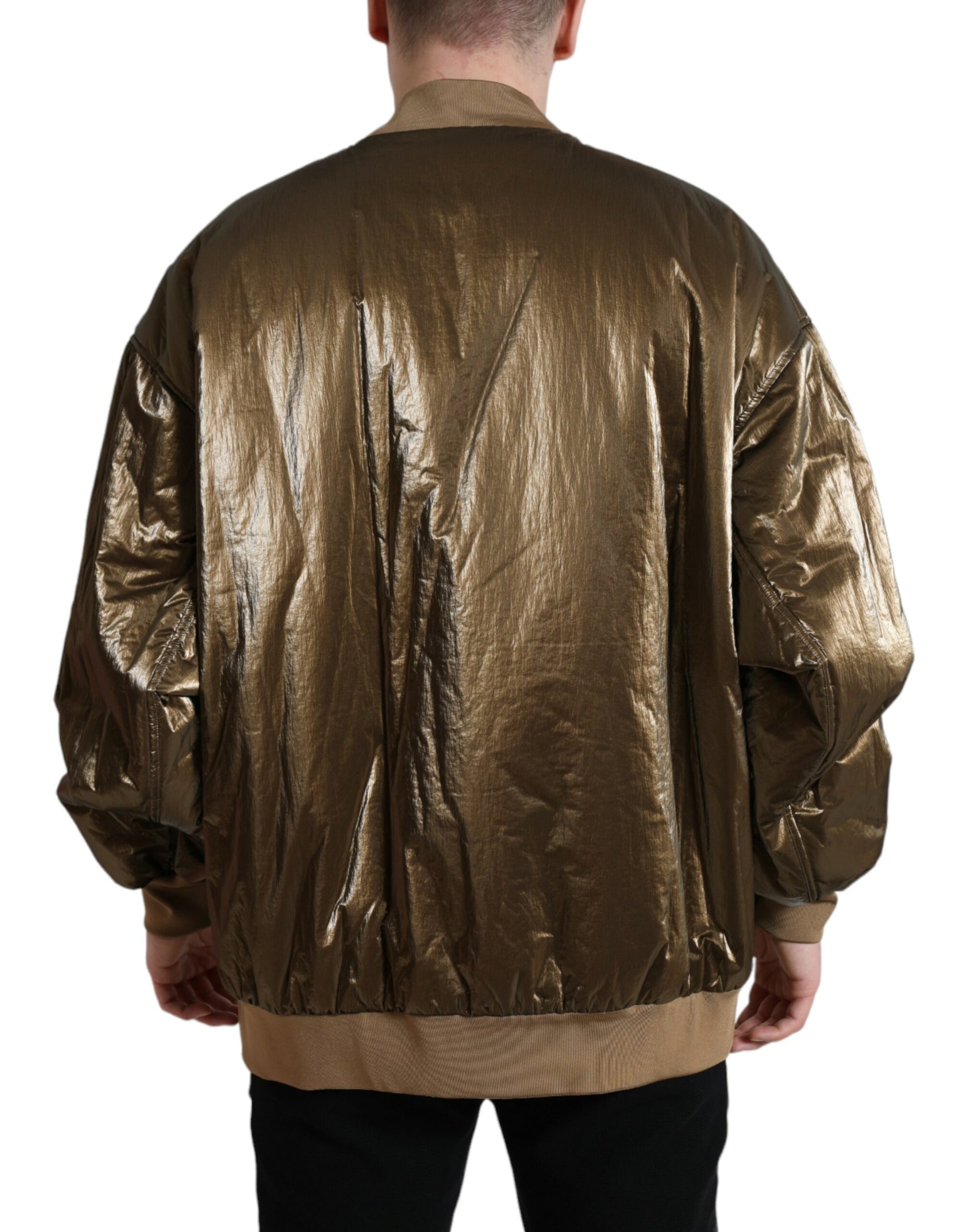 Elegante cazadora bomber color bronce de Dolce &amp; Gabbana