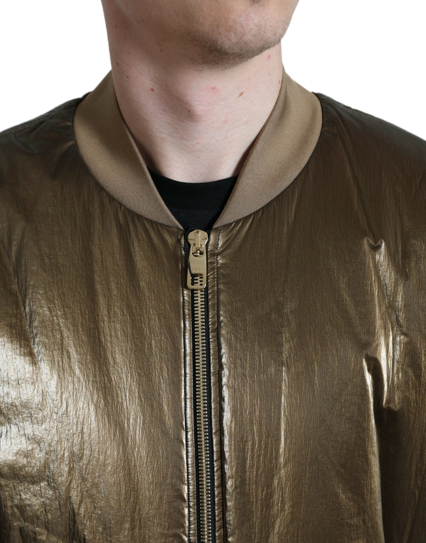 Elegante cazadora bomber color bronce de Dolce &amp; Gabbana