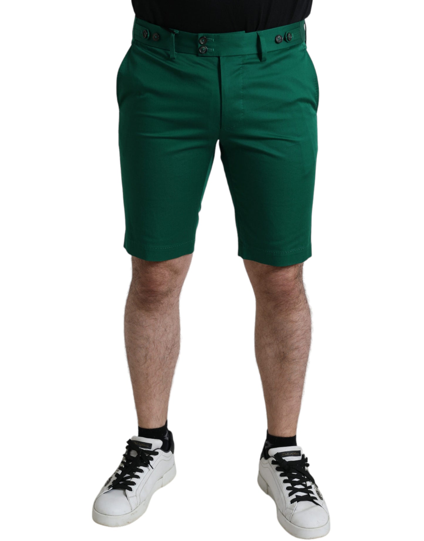 Bermudas elegantes de algodón verde oscuro de Dolce &amp; Gabbana