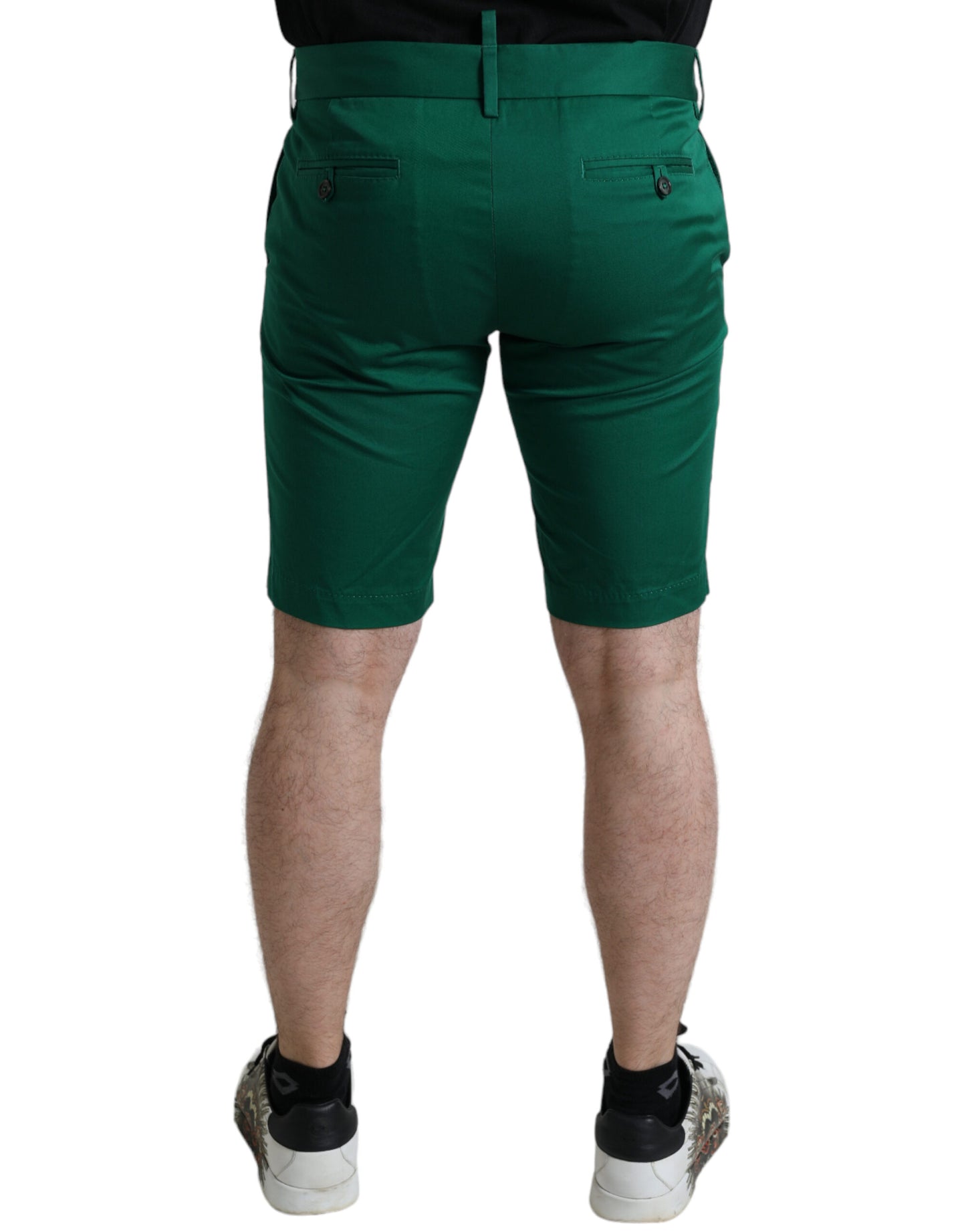 Bermudas elegantes de algodón verde oscuro de Dolce &amp; Gabbana