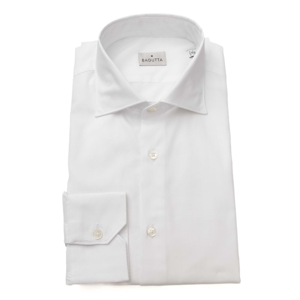 Camisa de algodón blanca para hombre Bagutta