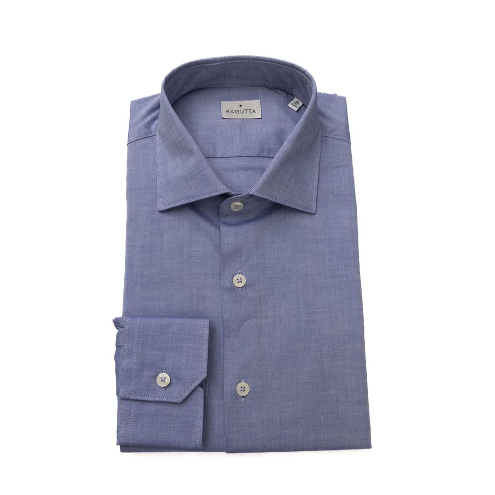Camisa Bagutta de algodón azul claro para hombre
