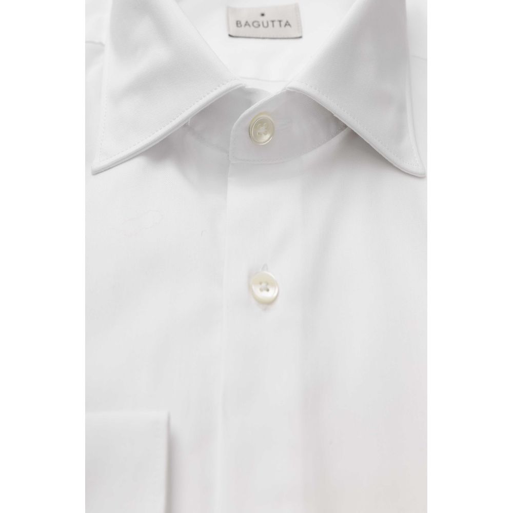 Camisa de algodón blanca para hombre Bagutta