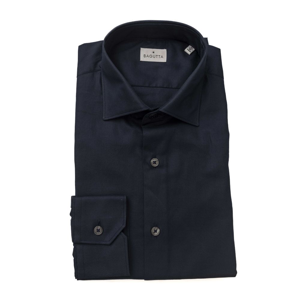 Camisa de algodón azul Bagutta para hombre