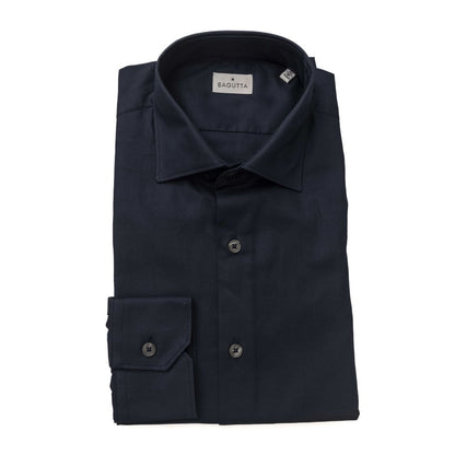 Camisa de algodón azul Bagutta para hombre