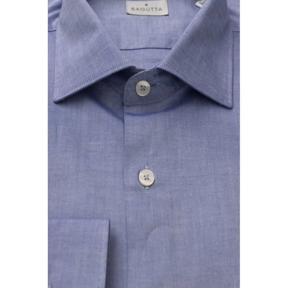 Camisa Bagutta de algodón azul claro para hombre