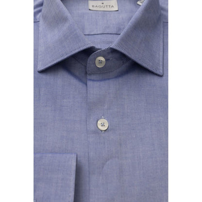 Camisa Bagutta de algodón azul claro para hombre