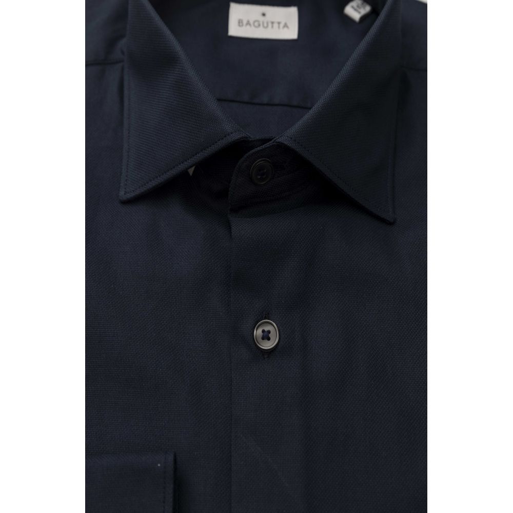 Camisa de algodón azul Bagutta para hombre