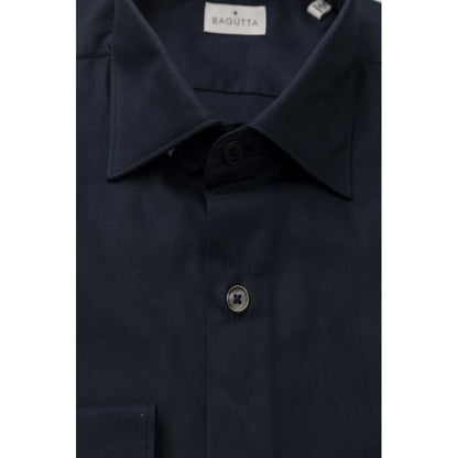 Camisa de algodón azul Bagutta para hombre