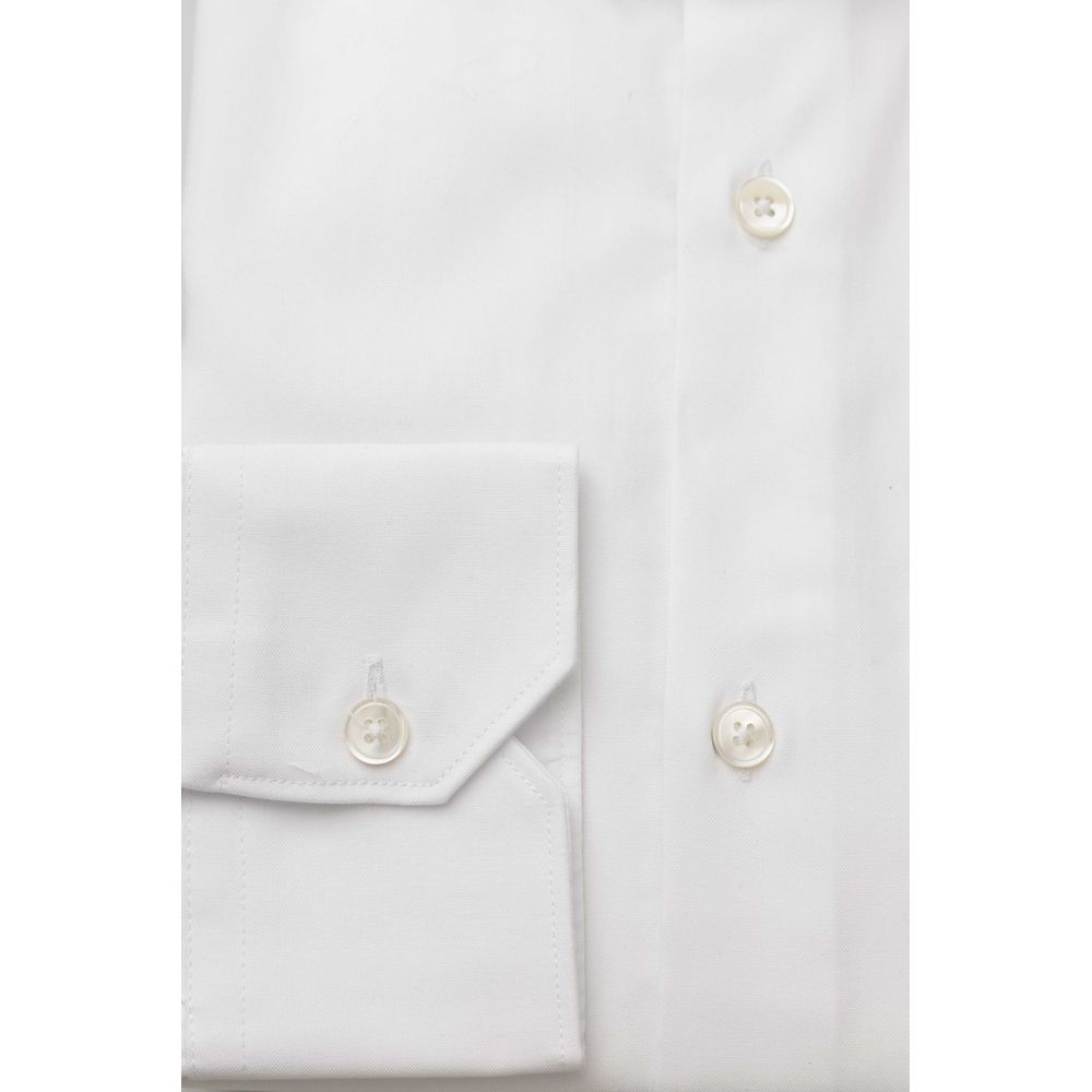 Camisa de algodón blanca para hombre Bagutta