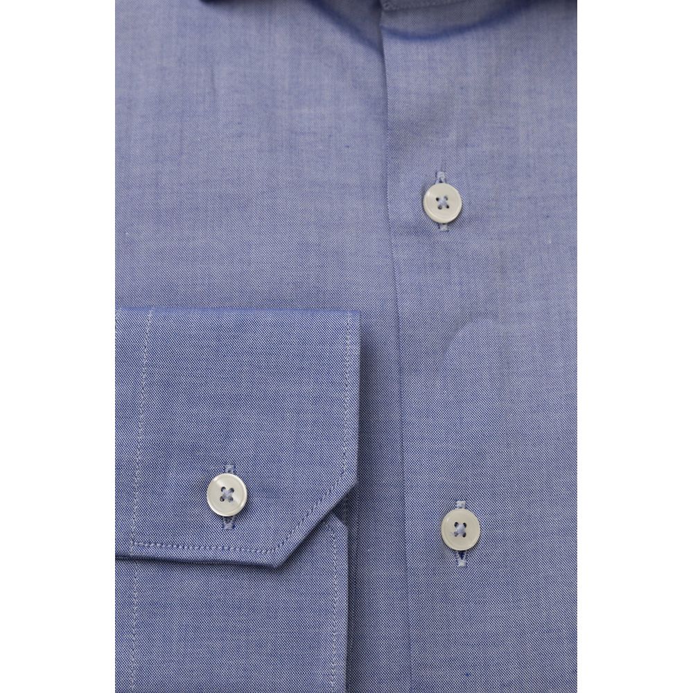 Camisa Bagutta de algodón azul claro para hombre