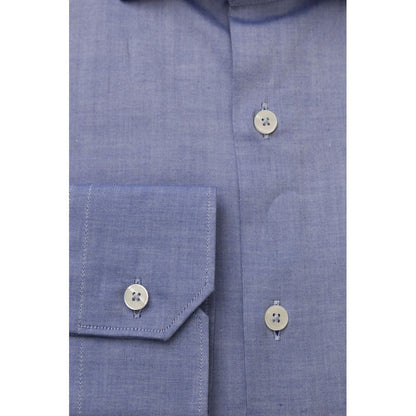 Camisa Bagutta de algodón azul claro para hombre