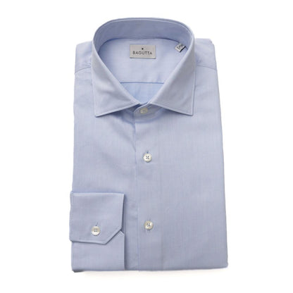 Camisa Bagutta de algodón azul claro para hombre