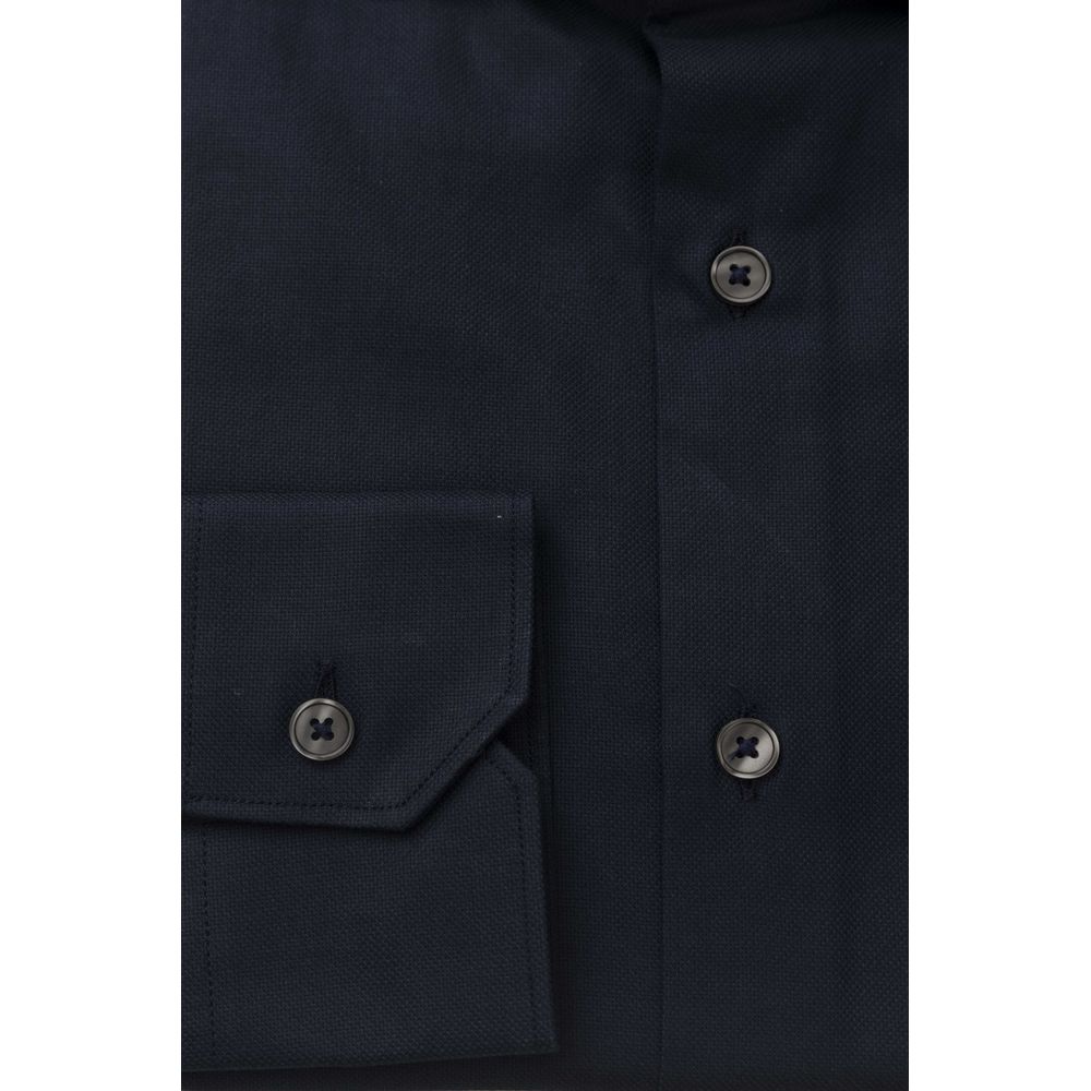 Camisa de algodón azul Bagutta para hombre