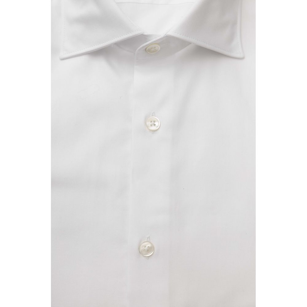 Camisa de algodón blanca para hombre Bagutta