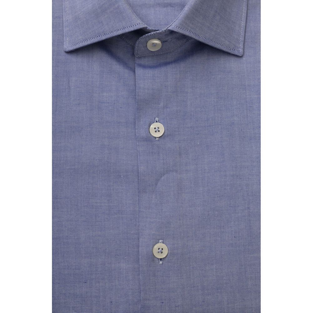 Camisa Bagutta de algodón azul claro para hombre
