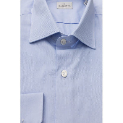 Camisa Bagutta de algodón azul claro para hombre