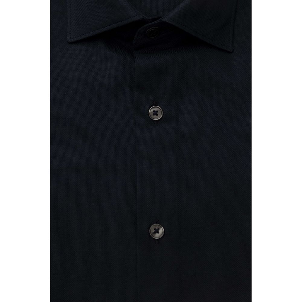 Camisa de algodón azul Bagutta para hombre