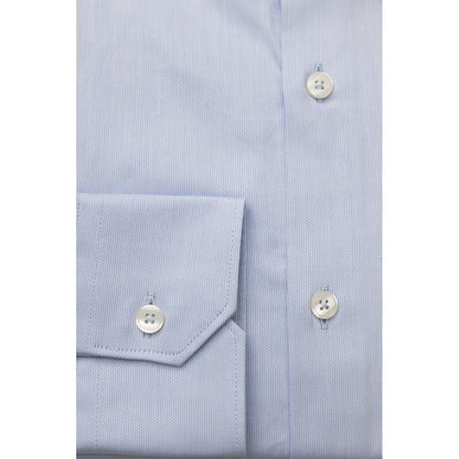 Camisa Bagutta de algodón azul claro para hombre