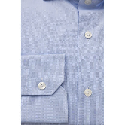 Camisa Bagutta de algodón azul claro para hombre