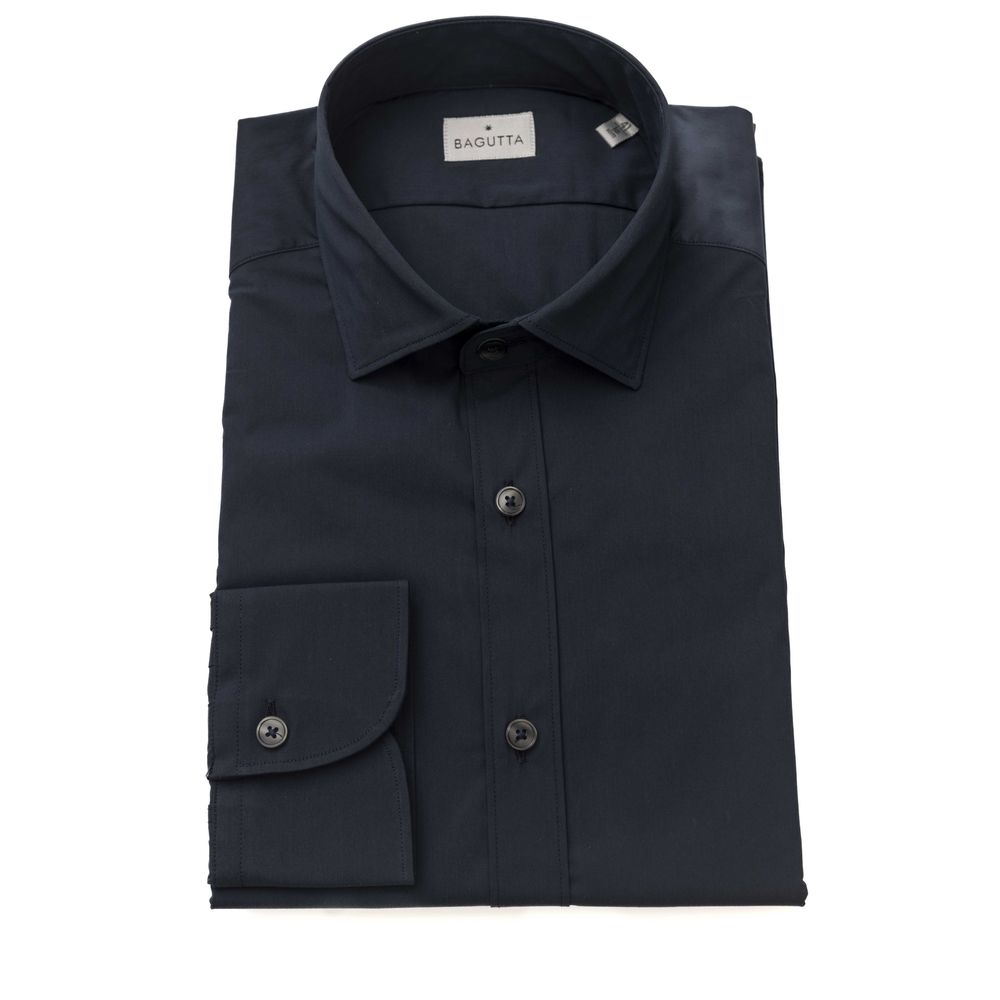 Camisa de algodón azul Bagutta para hombre